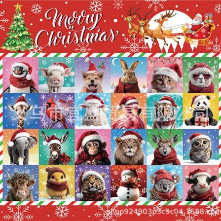 Puzzle Julekalender 2025, 1008 Puslespilsbrikker 24 Dages Jule Nedtællings Julekalendere