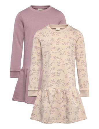Minymo Sweat Dress Ls (2-Pack) - Multi/patterned - 122