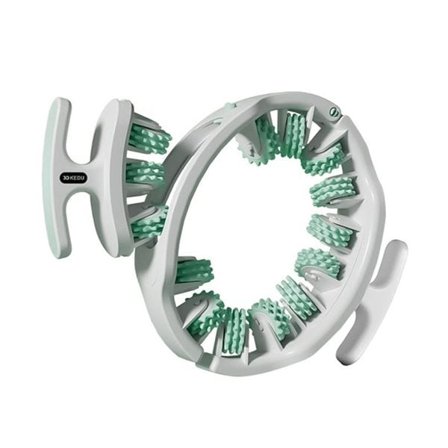 Justerbar Benmassagerulle med 14 massagehjul - Vit/Grön