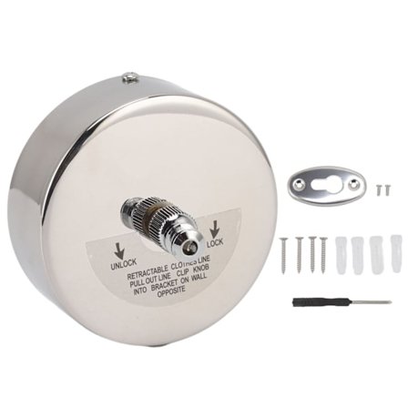 Inntrekkbar klesline 304 rustfritt stål sikkerhetsautoretrekk dobbel trinse klesvaskesnor for innendørs utendørs 3,8 m/12,5 fot