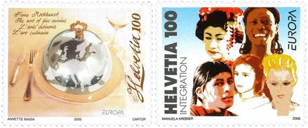 Schweiz - EUROPA 2005 og 2006 - Postfrisk sæt 2v