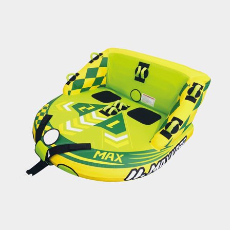 Åksoffa, 2 personer, 175 x 168 cm, grön/gul