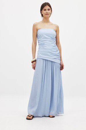 Claire Rose x NA-KD Bandeau-Maxikleid - Trägerlose Kleider - Blau - EU 42