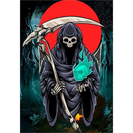 Skelet skræmmende diamantmaleri, begynder fuld diamant krystal kunst og håndværk ædelsten kunstmaleri vægdekoration 12x16 tommer