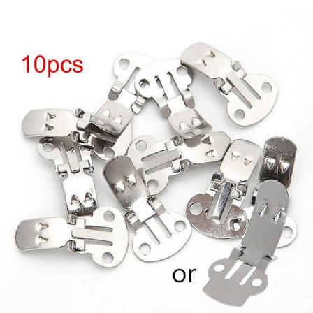 10 stk. sølvfarvede udskårne sko-clips i rustfrit stål, clip-on ornamenter, DIY