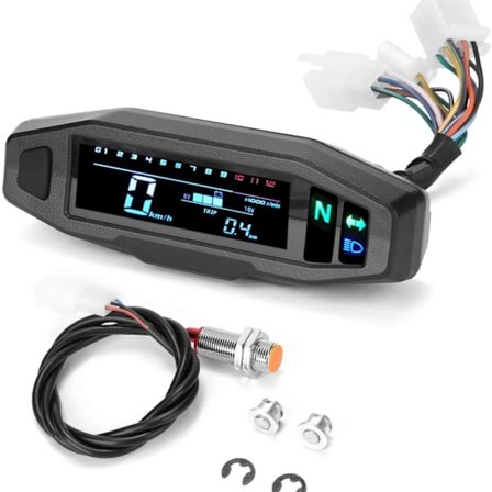 Universal Motorcykel Digital Tachometer LCD Display Karburator Digital Speedometer Odometer med Sensor