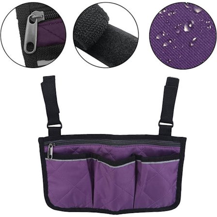 1 Stycke Lila Armstöds Sidoorganisatör Barnvagns Sida Multi-ficka
