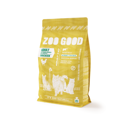 ZOO GOOD - Sterilisert Adult Weight Loss/Light - Kornfri kylling 2 kg - Katt - Kattefôr & kattemat - Tørrfôr for katt - ZOO.no
