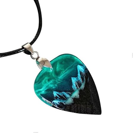 Træharpiks Parret Hjerte Vedhæng Guitar Plektrum - Bedste Musikergave