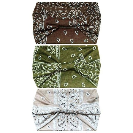 3 st Boho Pannband Mode Tryck Bandeau Resa Stretchig Bomull Pannband Sport Yoga Håraccessoarer