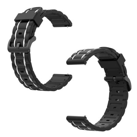 Fitbit Versa / 2 / Lite bølget silikone urrem - Hvid White