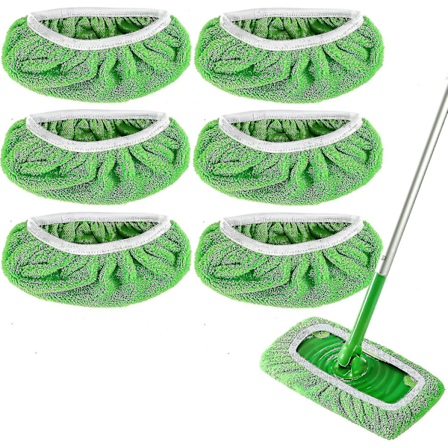 Swiffer Sweeper Mop Udskiftningspuder, 24,5x11,5cm - Vaskbare og Genanvendelige, Flade Rengøringsklude