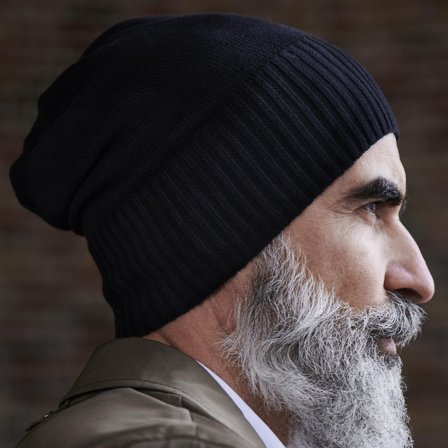 Gorro de punto de algodón orgánico ligero negro Konrad para hombres - Gorros de punto