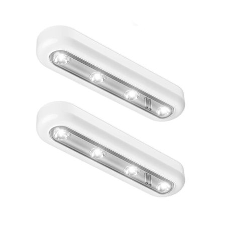 Touch Closet Lights, 2 st 4 LED Touch Tap Lights Klistra-på var som helst Tryckljus Sladdlösa Touch Sensor LED-lampor