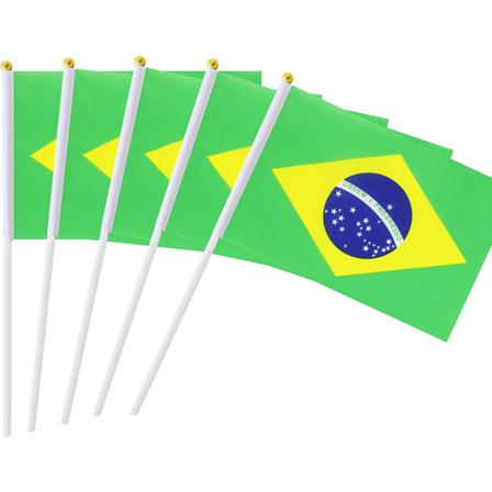 25-pack Handhållen Liten Miniflagga Brasilien