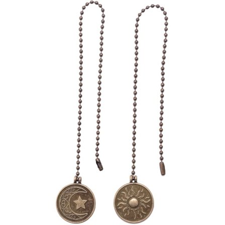 2 stk. Takvifte Trekkjeder Kobber Perle Ball Trekk Sol og Måne Mønster Trekkjeder Sett med Ornament