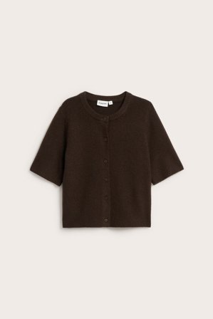 Kappahl | Kortärmad cardigan Mörkbrun XS | Mörkbrun