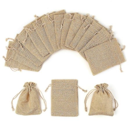Stofpose, 50 Stykker Små Stofposer Bomuldspose 13 X 18cm, Jute Pose Stofpose Snøre Stofpose Smykker Gaveposer Genanvendelig Tepose (l)