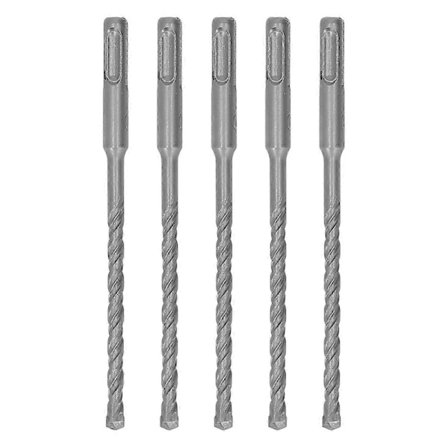 5 st Rotationshammare Borr 160mm Längd 2 Skär Självcentrerande Karbidspets Slagborrar för Tegel Sten Betong 7mm/0.28in DLN