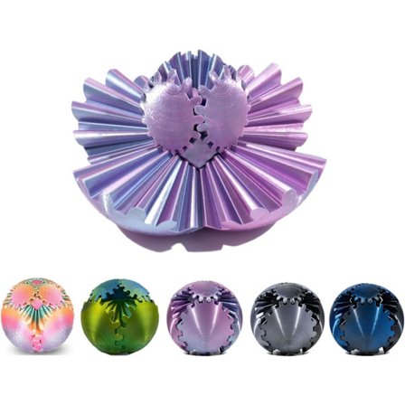 Gear Ball 3D-printet fidgetlegetøj, spinnball eller terning fidgetlegetøj