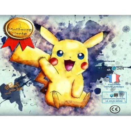 Taulu - CONFO - Pikachu - Seinäkoriste - 40x30 cm - Pyöreä timanttiresina - Lapsi