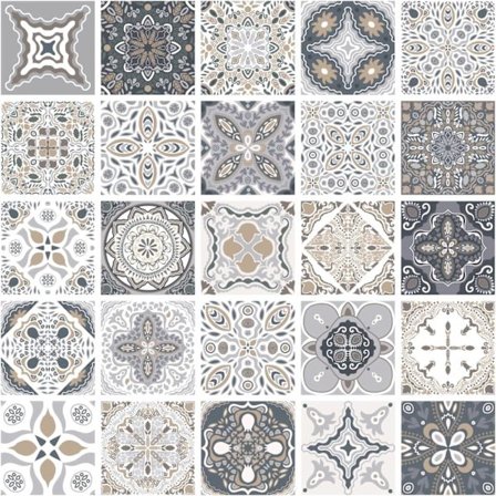 48 bitar av dekorativa kakel klistermärken, skala och stick stänk shi