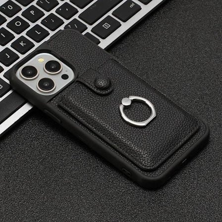 (iPhone 15 Pro MAX) Litsi-kuvioinen vetokortti-puhelinkotelo