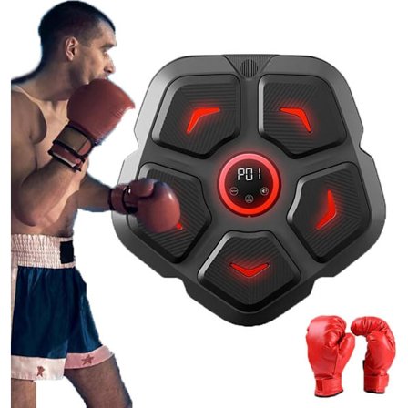 Smart Boksepude med Musik og Bluetooth Vægmontering 3 Modes 9 Hastigheder Tælling til Voksne og Børn Sort