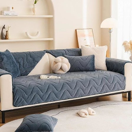 Muhkea sohvan pehmuste, liukumaton mukava sohvanpäällinen, kangas, sohvan pehmuste, talvella paksuuntunut aalto, yksivärinen sohvanpäällinen, 