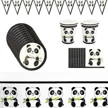 51 st/lot Härlig Panda Tema Banner Grattis på födelsedagen Party Flaggor Servetter Tallrikar Muggar Banner Dekoration Duk Tillbehör