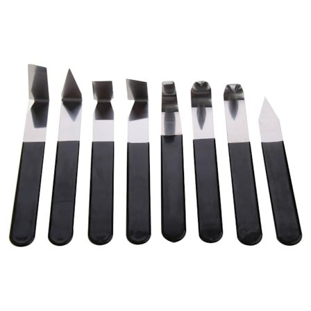 8 st Rostfritt Stål Keramik Lerskulptur Snideri Vax/Gummihandtag Keramikverktyg Set För Keramik Lerskärning och Fe