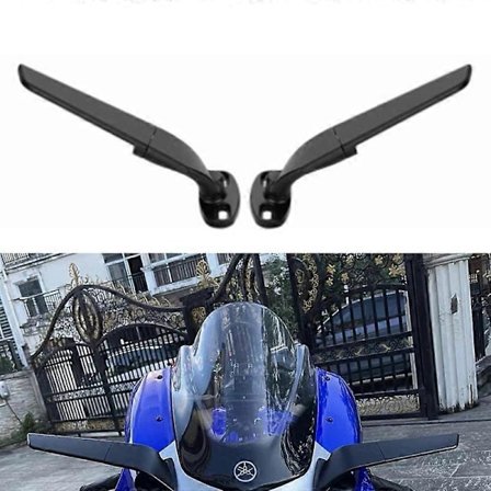 Motorsykkel Speil Modifisert Vindvinge Justerbart Roterende Bakspeil Moto Tilbehør for YAMAHA YZF R6 R1 R25 R3 R125 R15