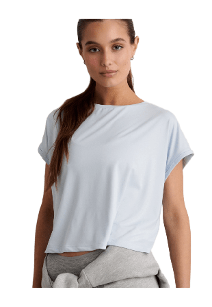 aim'n Soft Basic Roll Sleeve Top Tröjor & jackor Dam Blå M