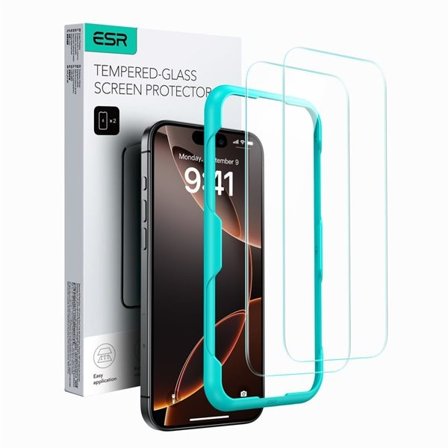 ESR herdet glass 2-PACK for iPhone 16 Pro Max - gjennomsiktig