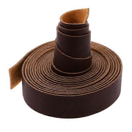 2x 10m X 15mm Nahkahihna askartelutarvikkeet vaatteisiin ja nahkatöihin, tumma kahvi
