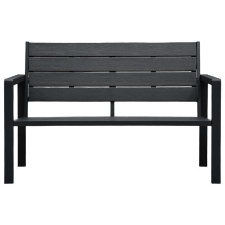 Vidaxl Trädgårdsbänk 120 Cm Hdpe Svart Träutseende Svart