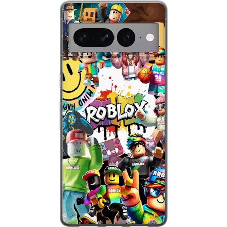 Kompatibelt Mobilskal till Google Google Pixel 7 Pro Roblox graffiti-kollage med färgglada karaktärer, livliga mönster och energiska element i en u