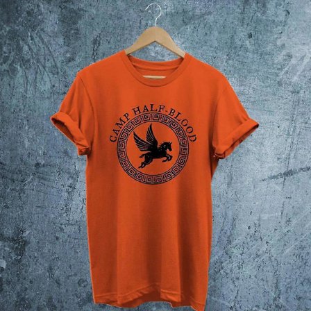 Ny Camp Half Blood-skjorte Percy Jackson T-skjorte Vintage Camp Half-Blood T-skjorte Hipster Topper Oransje