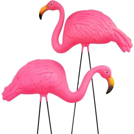 2-pakning rosa flamingo hagepynt – 60 cm plaststatuer for utendørs dekorasjon