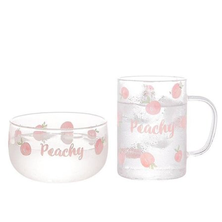 2 kpl Lämpöä Kestäviä Lasikulhoja Jälkiruokaan Aamiaiseen, Pinkki