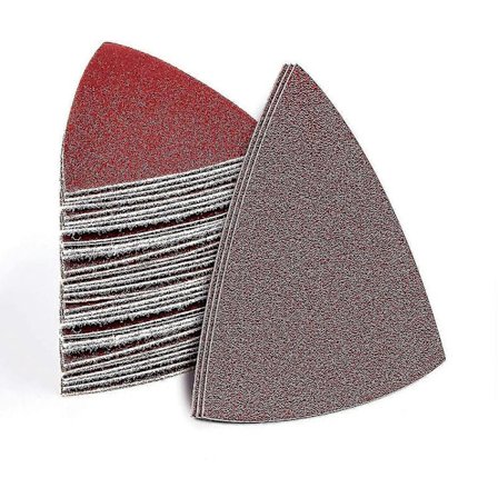 Triangulärt sandpapper för flera ändamål | Kornsortering (60, 120, 240) | 60 ark om 80x80x80 mm | Triangulärt slipmaskin sandpapper-CE