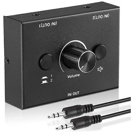 3,5 mm Audio Switch, 2 Input 1 Output/1 Input 2 Output Audio Splitter Audio Switch - WELLNGS