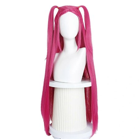 Rumi Cosplay Parykk Syntetisk Hårforlengelse Hestehale for Daglig Bruk Rosa Mira