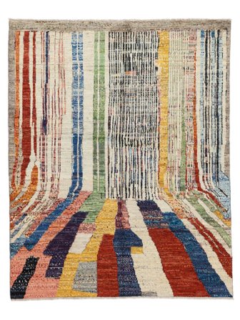 Käsinsolmittu Moroccan Berber - Afghanistan 160X198 Beige/Musta