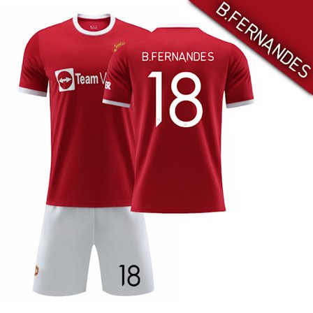 21-22 Champions League-version af Red Devils hjemmebane nr. 7 Ronaldo-trøje nr. 6 Pogba nr. 10 Rashford voksen dragt