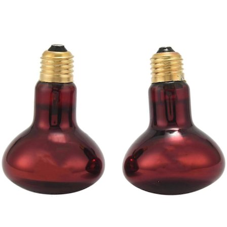 100W 2-pakning Infrarød Varmelampe Pære Rødt Lys Varme Pærer (LGL)
