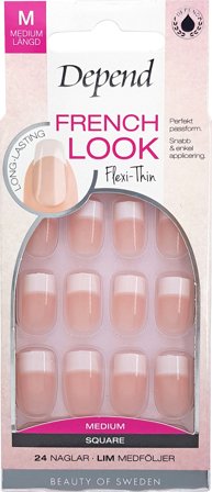Depend French Look Rosa Kunstige Negle Medium, Makeup, Kunstige Negle Og Tilbehør, Kunstige Negle