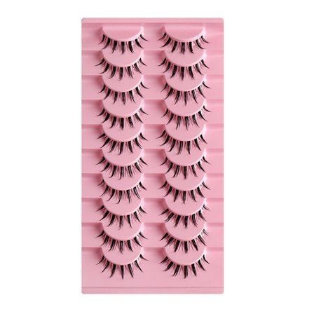 Clear-Band lösögonfransar Cat-Eyes Wispy Natural Faux Mink Fransar Lätt volym Korta falska ögonfransar Manga Fransar