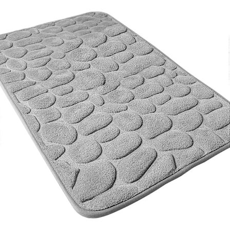 Halkfri Badrumsmatta i Memory Foam, Absorberande Maskintvättbar Badrumsmatta, Duschmatta för Badrum, 40 x 60 cm, Grå