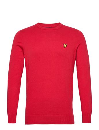 Cotton Merino Crew Jumper Strikkegenser M. Rund Krage Rød Lyle & Scott